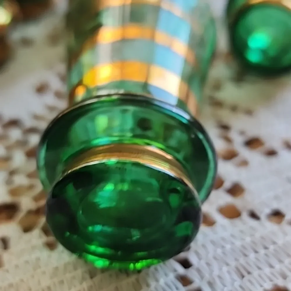 Vintage 1950's Bohemian Glass Shotglasses Set Of 6